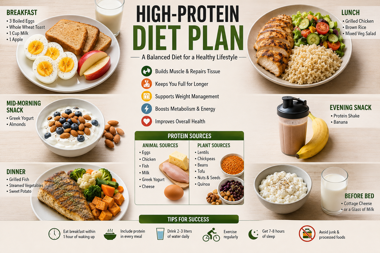 High-Protein Breakfast and Diet Plan for a Healthy Lifestyle